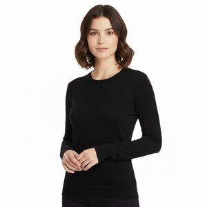 Todd & Duncan Black Cashmere Sweater Scottish Scoop Neck Long Sleeve XS Like New